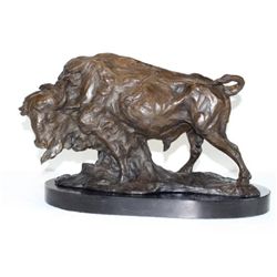 Massive Bronze Sculpture Buffalo - Bison