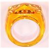 Image 1 : BACCARAT amber LOUXOR 55 size 7 1/4 HONEY TOPAZ PYRAMID