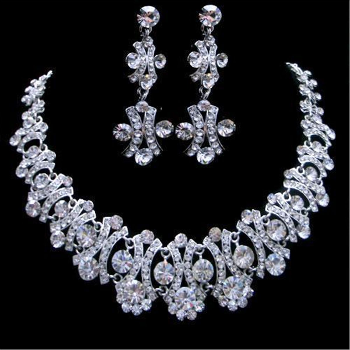 Swarovski Crystal Choker Necklace And Earring Necklace swarovski-crystal-choker-necklace-and-earring-necklace