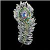 Image 1 : Exquisite Swarovski Crystal Peacock Plume Brooch Pin