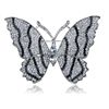 Image 1 : Dazzling Black and Clear Rhinestone Large Winged Butter