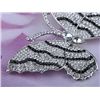 Image 2 : Dazzling Black and Clear Rhinestone Large Winged Butter