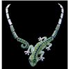 Image 2 : Remarkable Swarovski Crystal Gecko Necklace and Earring
