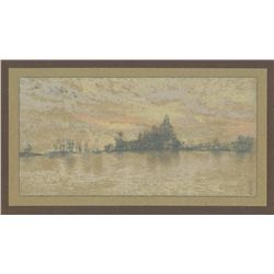 James Whistler Lithograph "Sunset, Venice" 1905