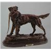 Image 1 : "Setter With Bird" Bronze Sculpture - Moigniez