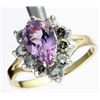 Image 1 : 2 Ctw Diamond & Amethyst Ring In 10ky Gold