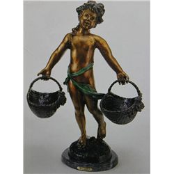  Heavy Basket  Bronze Sculpture - A.  Moreau