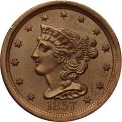 1857 Half Cent MS60