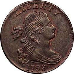 1798 Large Cent AU50