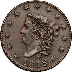 1818 Large Cent EF40