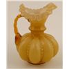 Image 1 : Fenton Glass Beaded Melon Amber Crest Pitcher -Rare
