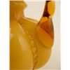 Image 3 : Fenton Glass Beaded Melon Amber Crest Pitcher -Rare