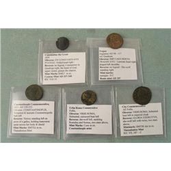 5 Ancient Roman Coins City Urba Roma Constantine Commem