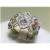 Image 1 : Diamonds and .25 CT Colored Stones 14K White Gold Ring