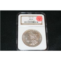 1896 Silver Morgan one dollar, NGC graded, MS62