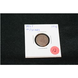 1857 Seated Liberty dime w/stars
