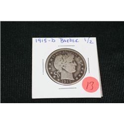 1915-D Barber half dollar