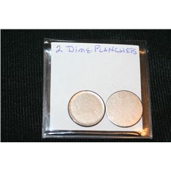 Dime planchets, lot of 2