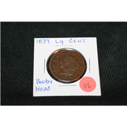 1839 Lrg one cent, Booby head