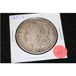 1921-D Silver Morgan one dollar