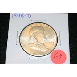 1948-D Ben Franklin half dollar