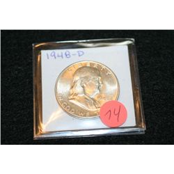 1948-D Ben Franklin half dollar