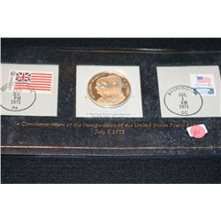 1971 Ben Franklin & Winton Blount limited edition proof w/stamps