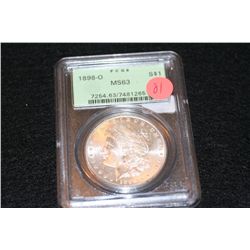 1898-O Silver Morgan one dollar, PCGS graded, MS63