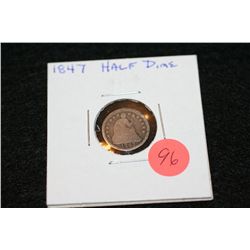 1847 Silver Seated Liberty Half Dime
