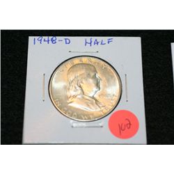 1948-D Ben Franklin half dollar