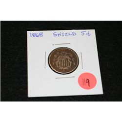 1868 Shield nickel