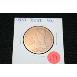 1837 Liberty Bust half dollar