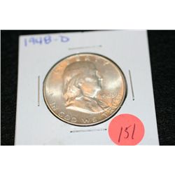 1948-D Ben Franklin half dollar