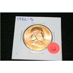 1952-D Ben Franklin half dollar