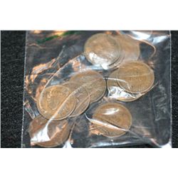 Indian Head pennies, various dates & conditions, lot of 10