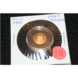 14K Gold Kennedy $10 miniature coin