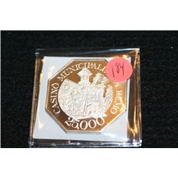 Casino Municipale San Remo 25,000 Lire gaming token