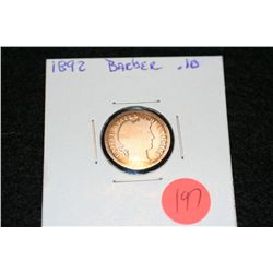1892 Barber dime