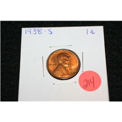 1938-S Wheat Back penny