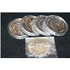 Image 1 : 1996 Republic of Liberia $50 coin, "Fight Hunger through Space Exploration", lot of 5