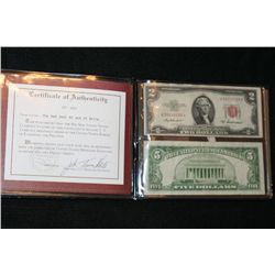 US Red Seal Currency, $2, #A55849298A and $5, #A47596158A