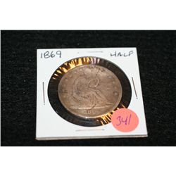 1869 Seated Liberty half dollar