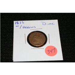1873 Seated Liberty dime w/arrows