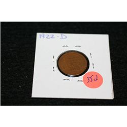 1922-D Wheat Back penny