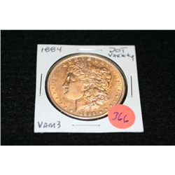 1884 Silver Morgan one dollar, DOT variety, VAM3