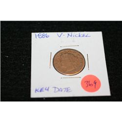 1886 V-nickel, keydate