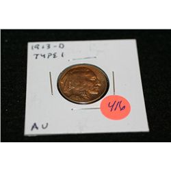 1913-D Buffalo nickel, Type I, AU