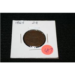 1864 Two cent piece