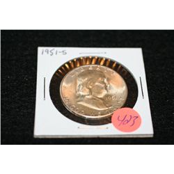 1951-S Ben Franklin half dollar