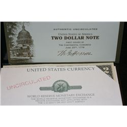 2003 US Currency $2 UNC, #I61013383A